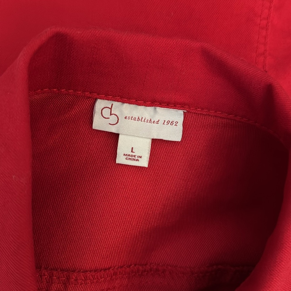 db Established 1962 Red Sleeveless Denim Vest Sz L - Picture 5 of 14